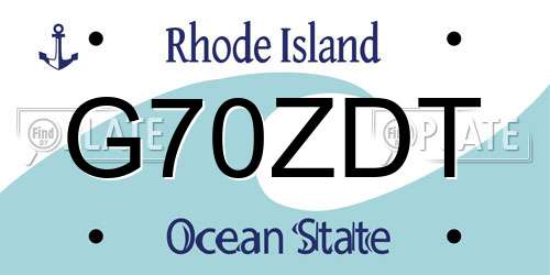G70ZDT Rhode Island License Plate