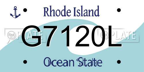 G7120L Rhode Island License Plate