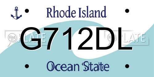 G712DL Rhode Island License Plate