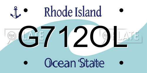 G712OL Rhode Island License Plate