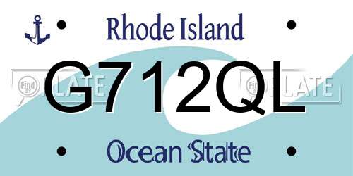 G712QL Rhode Island License Plate