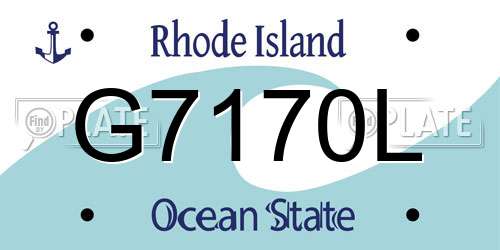 G7170L Rhode Island License Plate