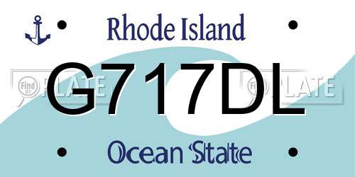 G717DL Rhode Island License Plate