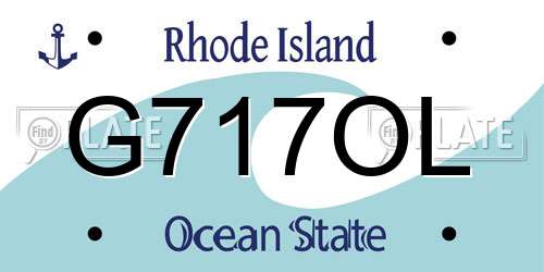 G717OL Rhode Island License Plate