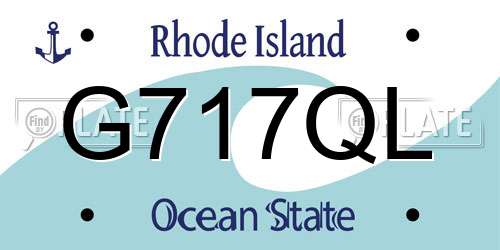 G717QL Rhode Island License Plate