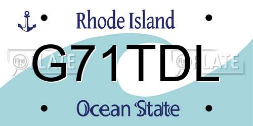 G71TDL Rhode Island License Plate