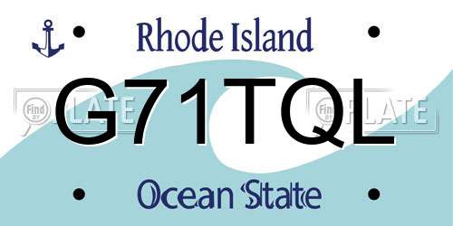 G71TQL Rhode Island License Plate