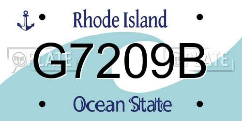 G7209B Rhode Island License Plate