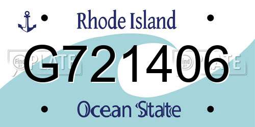G721406 Rhode Island License Plate