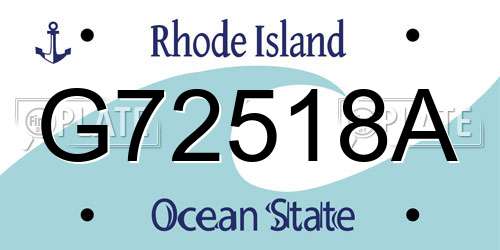 G72518A Rhode Island License Plate