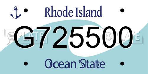 G725500 Rhode Island License Plate