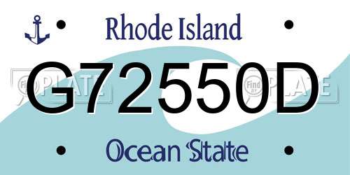 G72550D Rhode Island License Plate