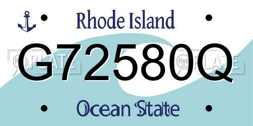 G72580Q Rhode Island License Plate