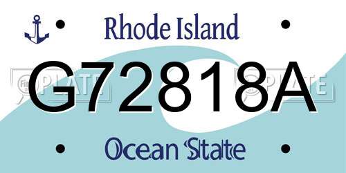 G72818A Rhode Island License Plate