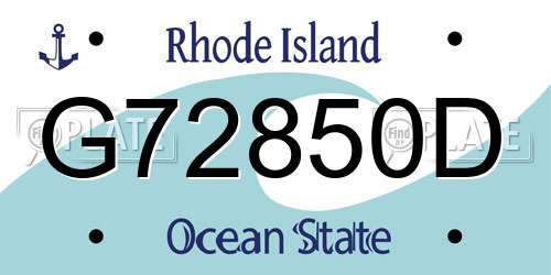 G72850D Rhode Island License Plate