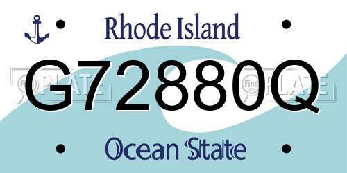 G72880Q Rhode Island License Plate