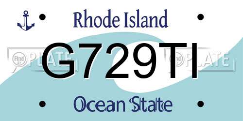 G729TI Rhode Island License Plate