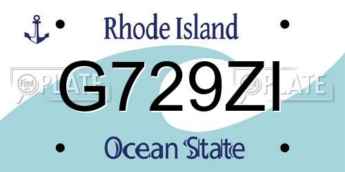 G729ZI Rhode Island License Plate