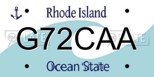 G72CAA Rhode Island License Plate
