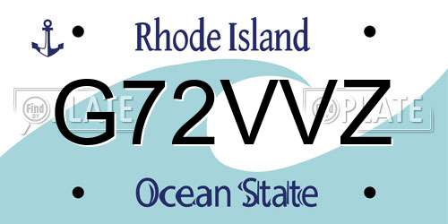 G72VVZ Rhode Island License Plate