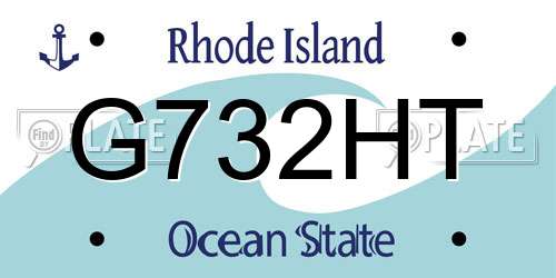 G732HT Rhode Island License Plate