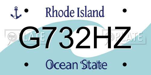G732HZ Rhode Island License Plate