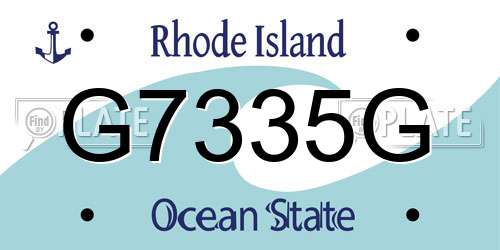 G7335G Rhode Island License Plate