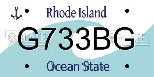 G733BG Rhode Island License Plate