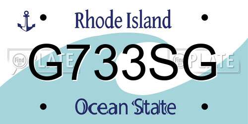 G733SG Rhode Island License Plate