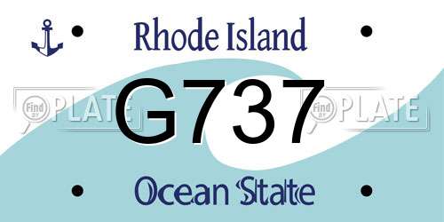 G737 Rhode Island License Plate