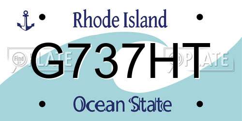 G737HT Rhode Island License Plate