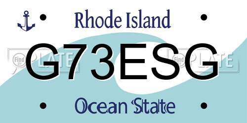 G73ESG Rhode Island License Plate