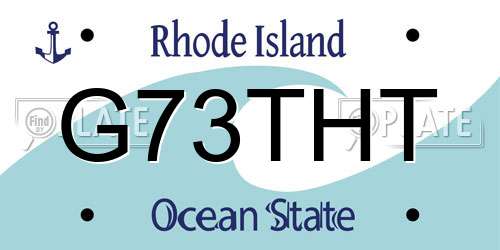 G73THT Rhode Island License Plate