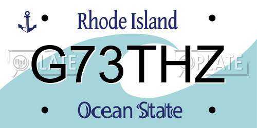 G73THZ Rhode Island License Plate