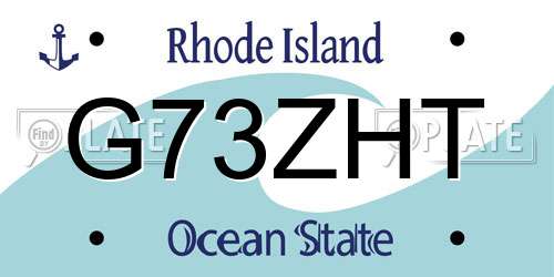 G73ZHT Rhode Island License Plate
