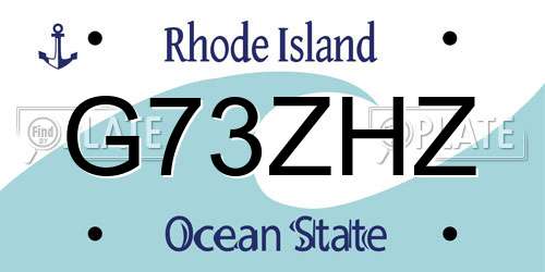 G73ZHZ Rhode Island License Plate
