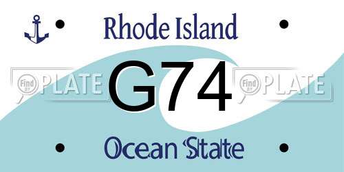 G74 Rhode Island License Plate