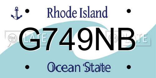 G749NB Rhode Island License Plate