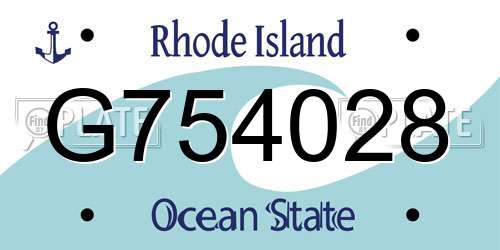 G754028 Rhode Island License Plate
