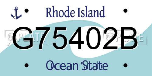G75402B Rhode Island License Plate