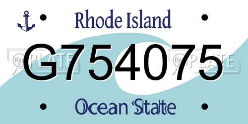 G754075 Rhode Island License Plate