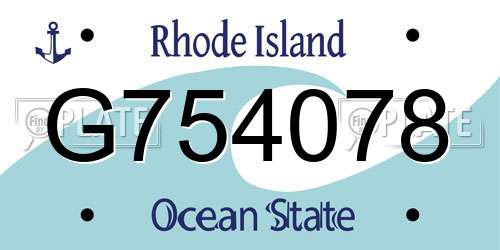 G754078 Rhode Island License Plate