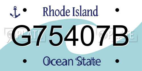 G75407B Rhode Island License Plate