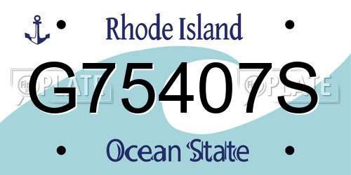 G75407S Rhode Island License Plate