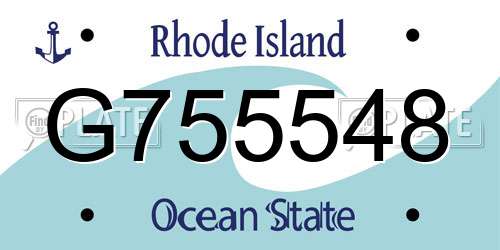 G755548 Rhode Island License Plate