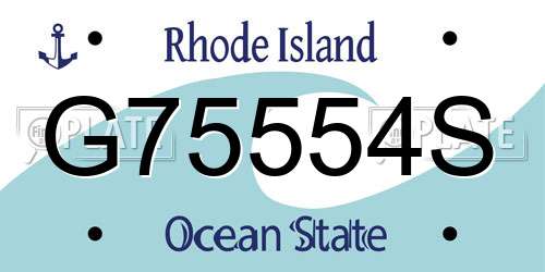 G75554S Rhode Island License Plate