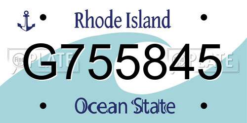 G755845 Rhode Island License Plate
