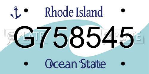 G758545 Rhode Island License Plate