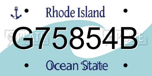 G75854B Rhode Island License Plate