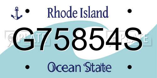 G75854S Rhode Island License Plate